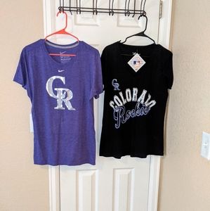 2 XL Colorado Rockies tees